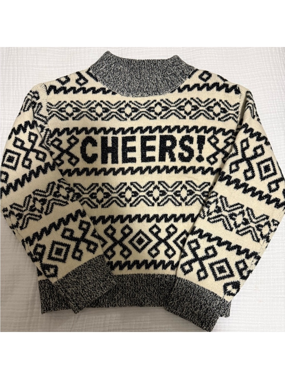 a new day Cream and Black Turtleneck Sweater